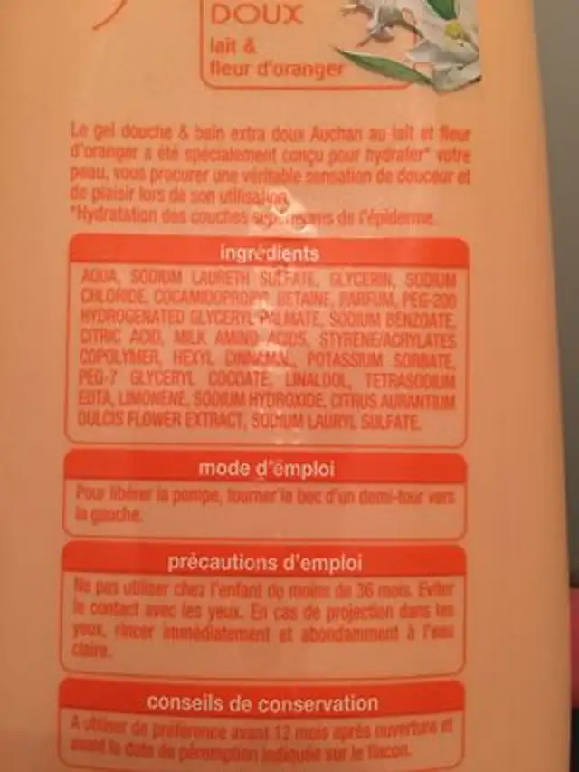 Gro douche et bain lait et fleur d'oranger