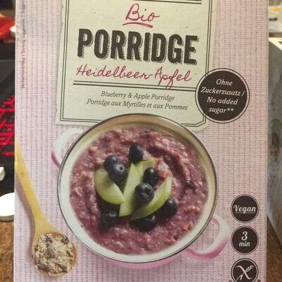 Porridge pommes myrtilles