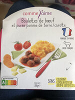 Boulettes de bœuf et purée de pomme de terre/carotte