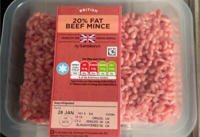 20% fat beef mince