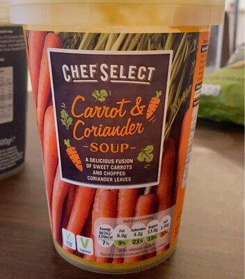 Carrot & Coriander soup front packaging