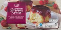Raspberry jam sponge puddings