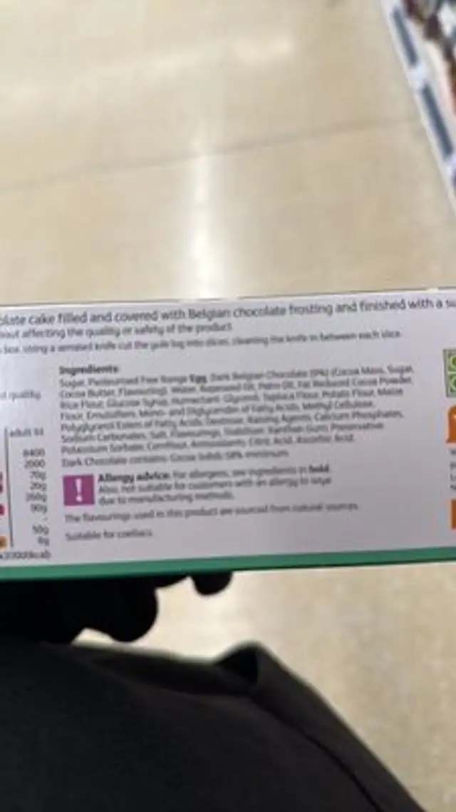 Unknown ingredients label