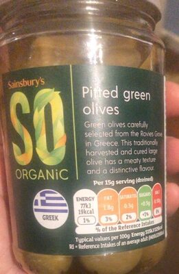 Pitted green olives