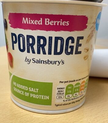 Mixed Berries Porridge front packaging