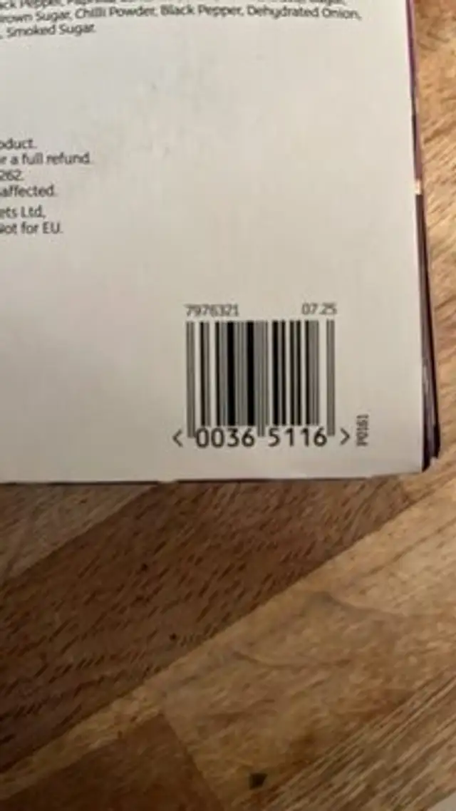 BBQ Pork Belly Bites ingredients label