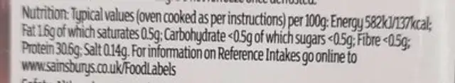 2 chicken breast fillets nutrition facts table