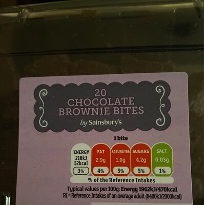 Chocolate brownie bite