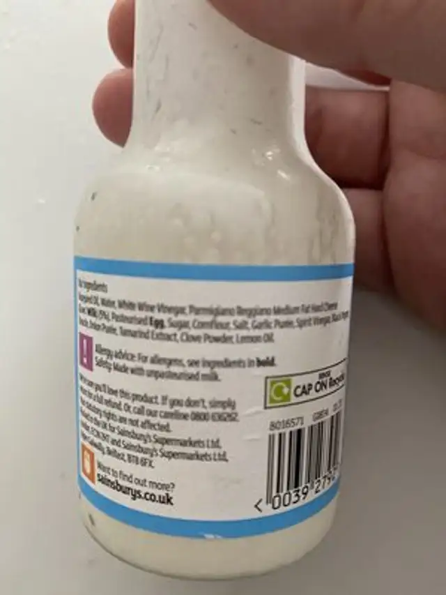 Caesar dressing ingredients label
