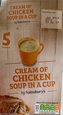 Cream of chicken soup in a cup