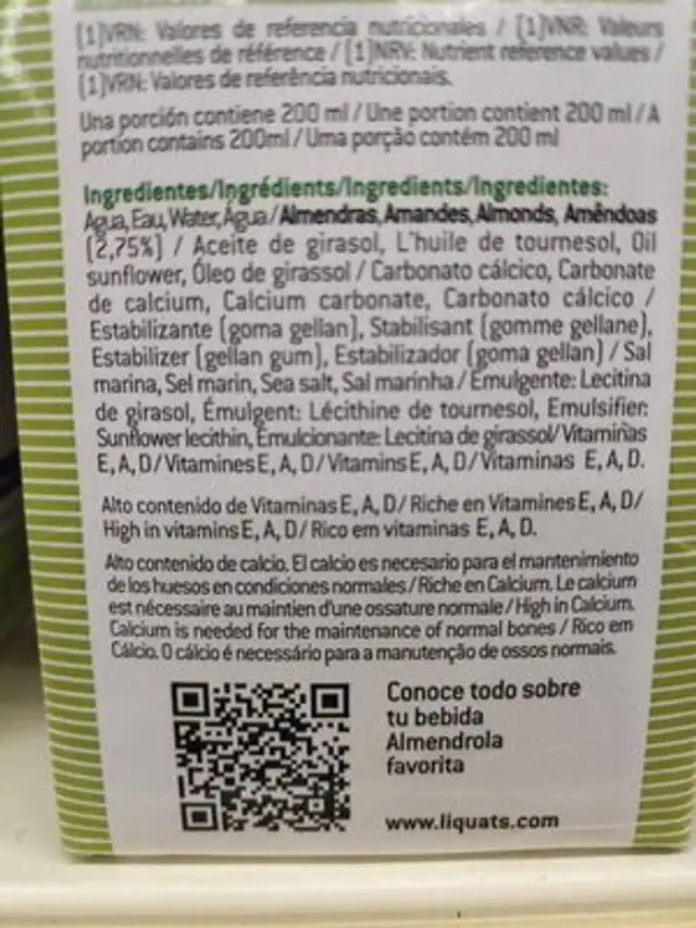 Unknown ingredients label