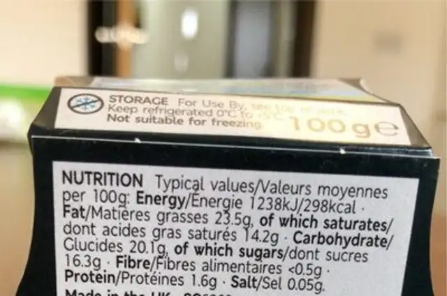 Mango & passion fruit panna cotta nutrition facts table