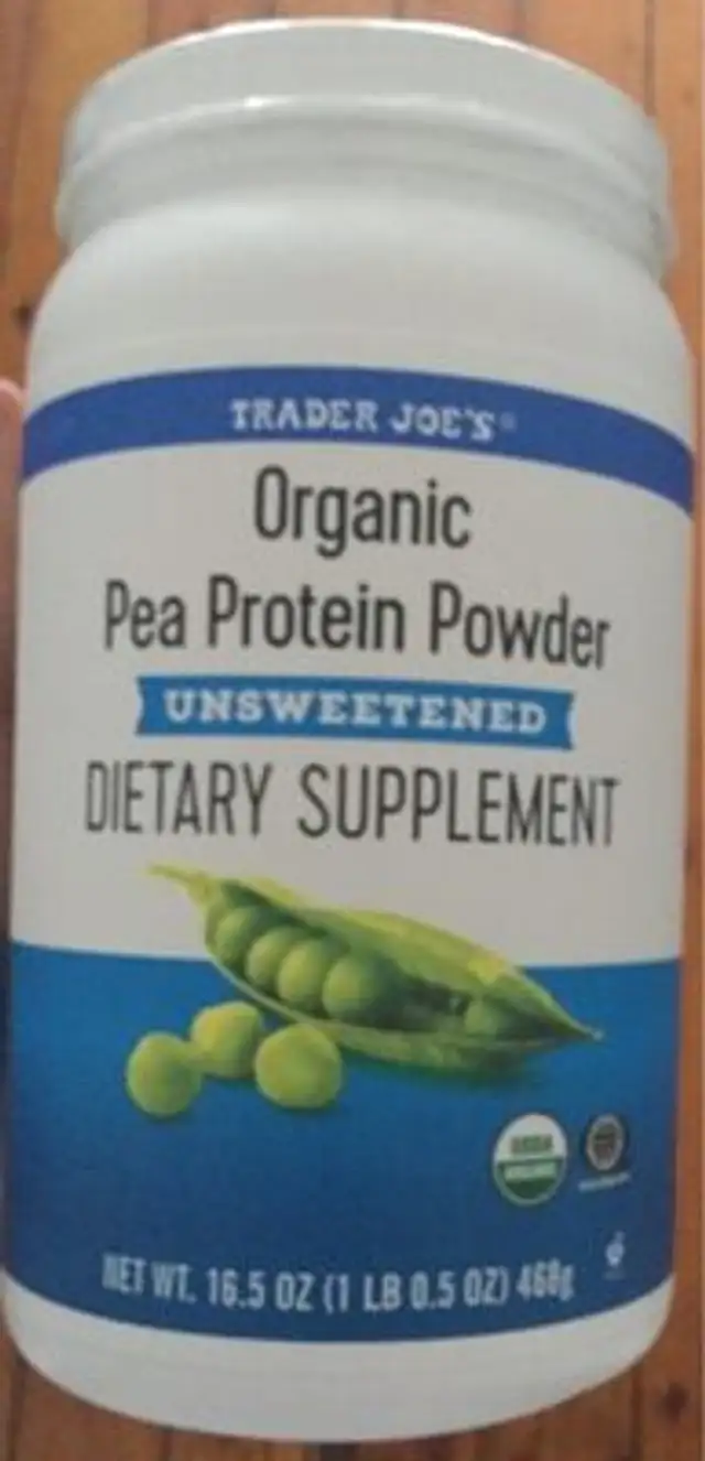 Trader Joe's Organic Pea Protein Powder Unsweetened front packaging