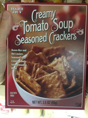 Creamy tomato soup seasoned crackers