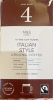 Ground coffee italian style