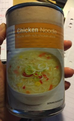 Chicken noodle soup with sweetcorn front packaging