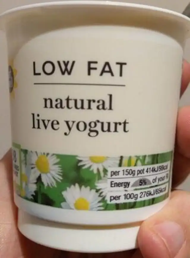 Low fat natural live yogurt