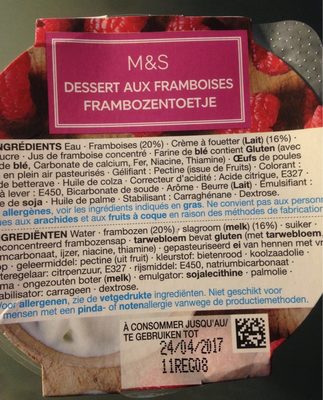 Dessert aux framboises