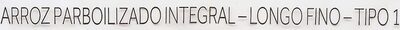Arroz integral ingredients label
