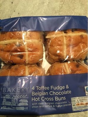 4 Toffee Fudge & Chocolate Hot Cross Buns