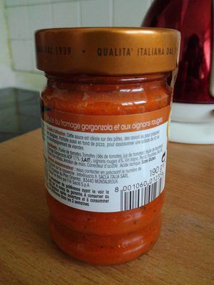 Sauce gorgonzola oignons doux front packaging