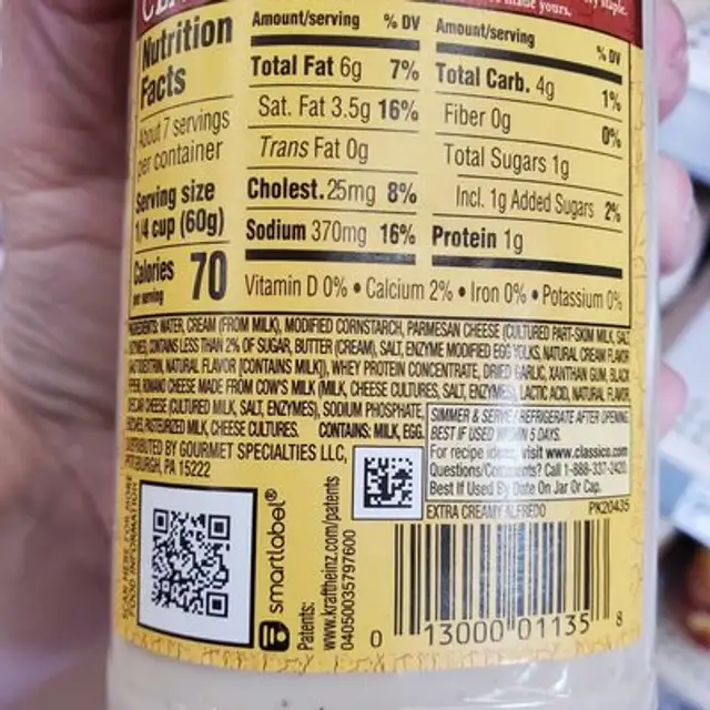 Kranch ingredients label