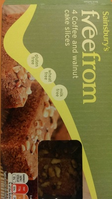 coffee and walnut cake slices front packaging