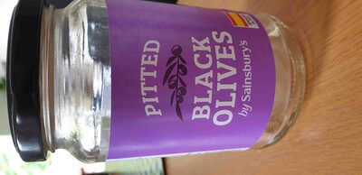 Black pitted olives in brine