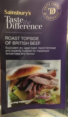 Roast topside of british beef front packaging