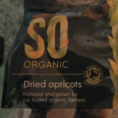 Organic dried apricots front packaging