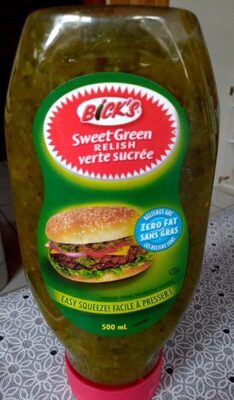 Relish Verte Sucrée (bouteille Compressible)