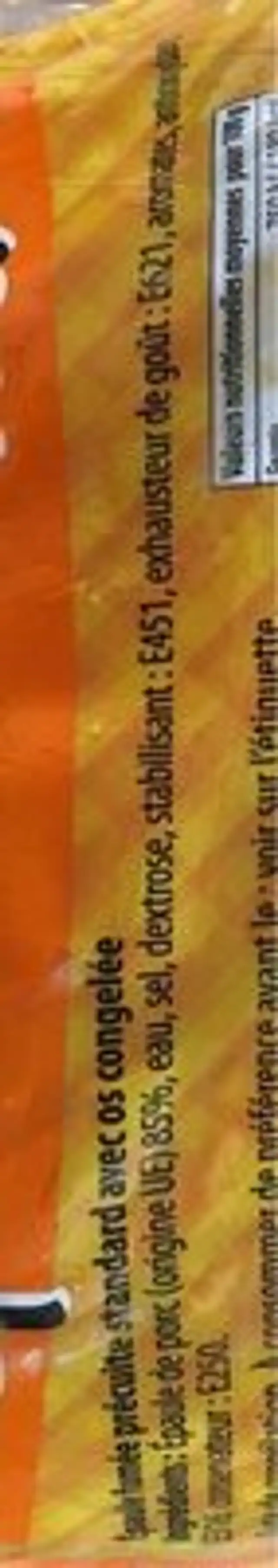 Epaule de noël congelée ingredients label