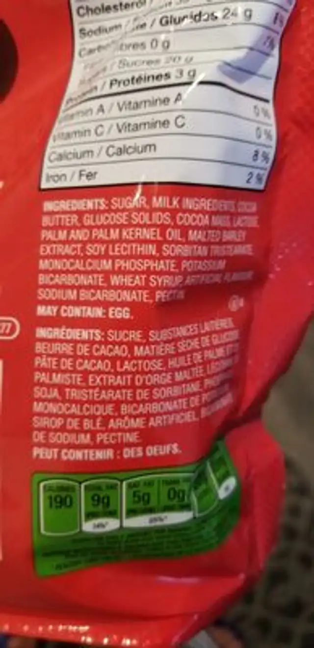 maltesers ingredients label