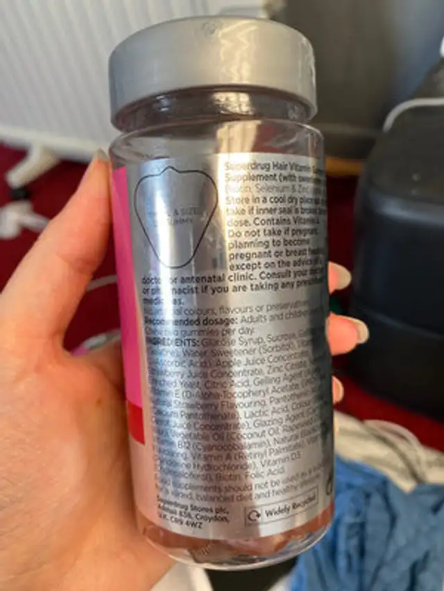 Gummies hair vitamins ingredients label