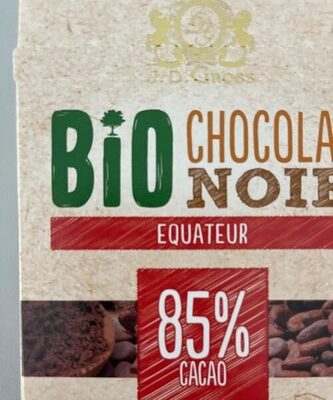 Bio Chocolat noir front packaging