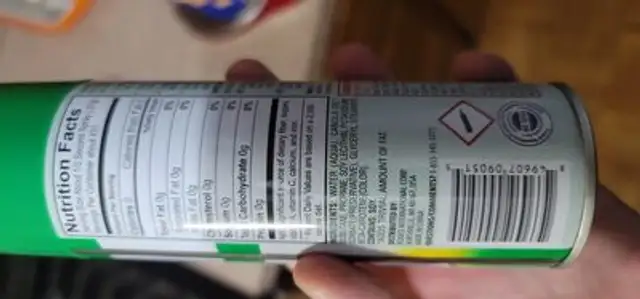canola spray ingredients label