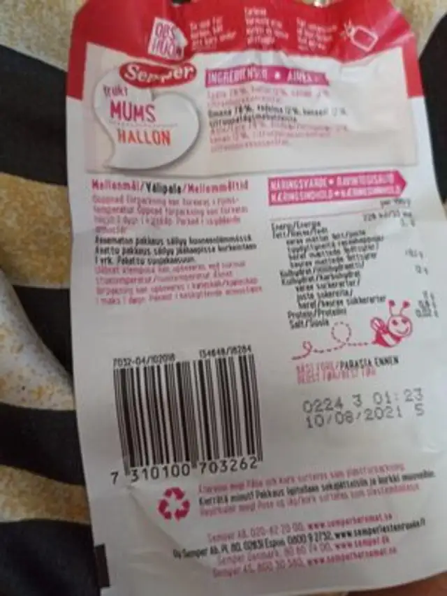 Unknown ingredients label
