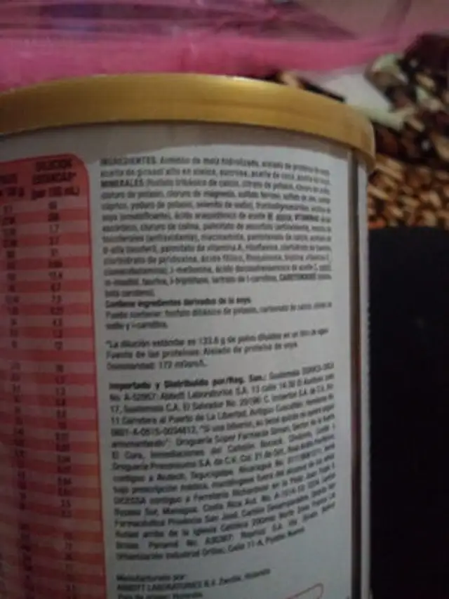 Unknown ingredients label