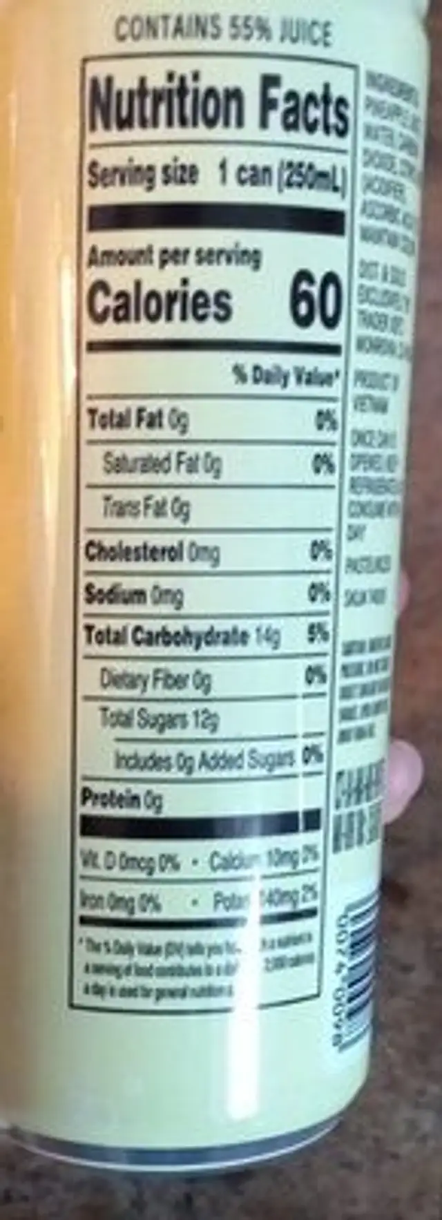 Sparkling pine . Apple nutrition facts table
