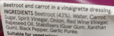 Beetroot Salad ingredients label