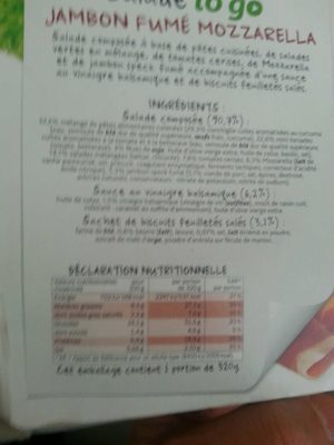 Salade Jambon Fumé Mozzarella