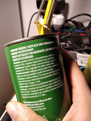 polpa di pomodor ingredients label