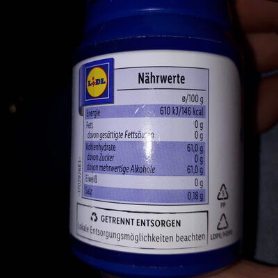 Unknown ingredients label