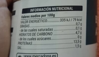 Berberechos al natural nutrition facts table
