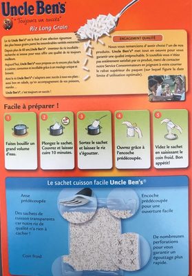 Riz Long Grain ingredients label