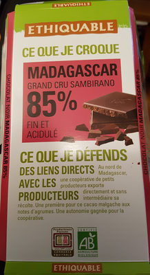 chocolat noir85% grand cru Sambirano