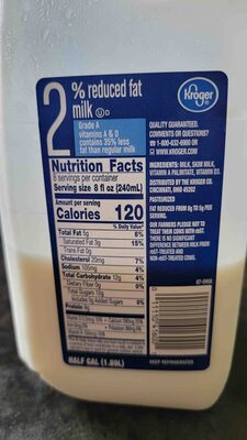 Milk (2% Reduced Fat) front packaging