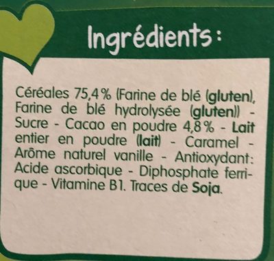 Blédine croissance choco biscuité ingredients label