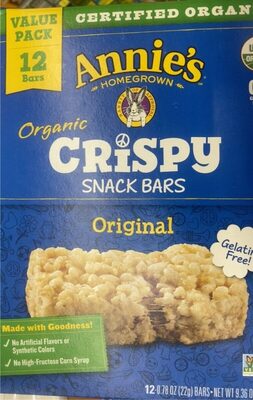 Annie’s organic crispy snack bars