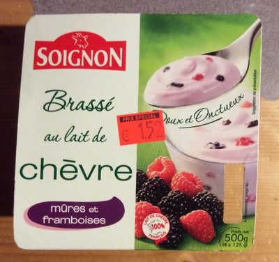 Brassé au lait de chèvre , mûres et framboises